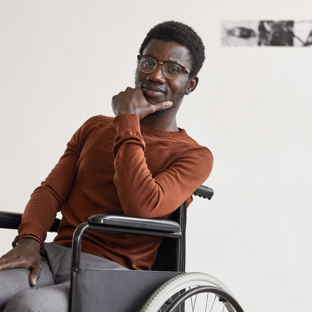 black artist in wheelchair