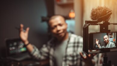 image of a man recording a video