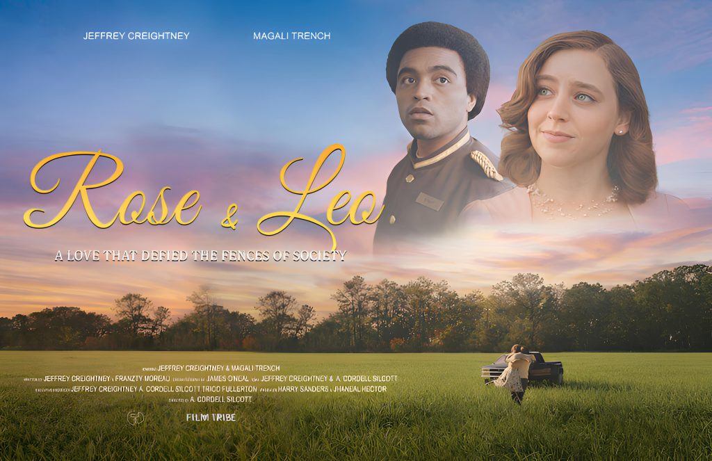 Official promotional poster for ROSE & LEO, a PVIFF 2026 finalist historical romance directed by Audie Cordell Silcott.